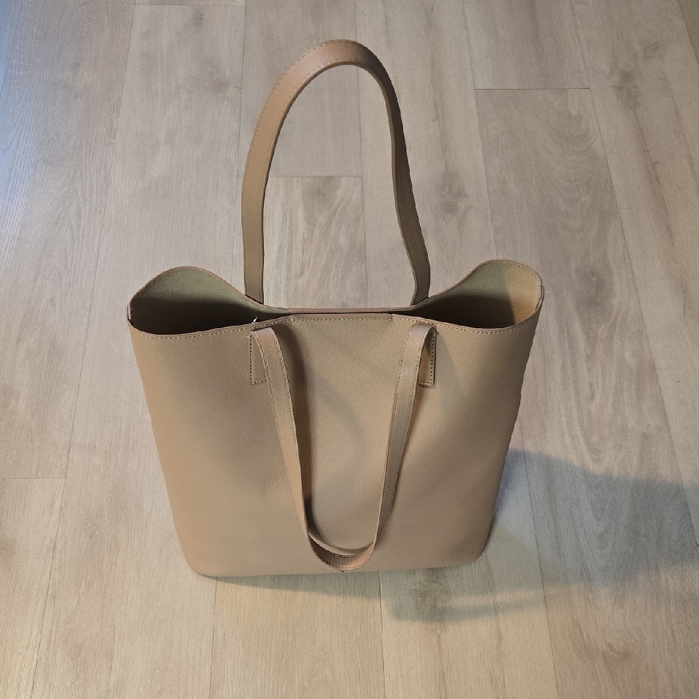Away Beige Leather Tote Bag